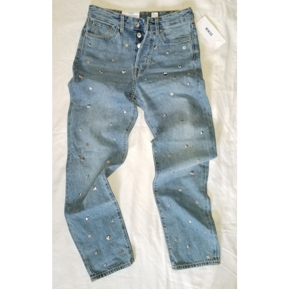 H&M | Vintage Fit High Waist Embellished Jeans